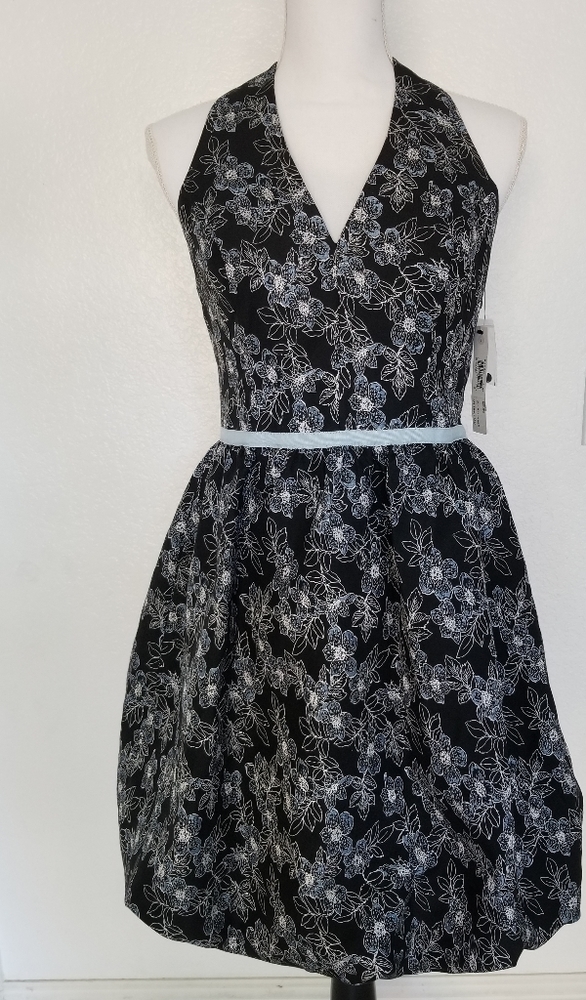 Halter swing style dress floral print